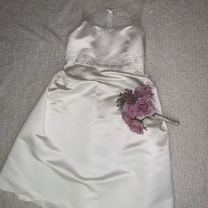 White flower girl dress